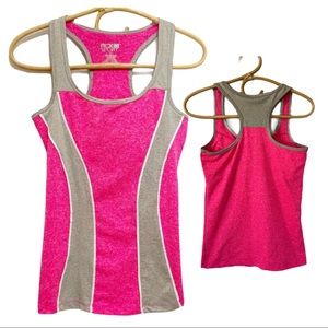 ACX Sport Stretch Tank top Size S Hot Pink Grey